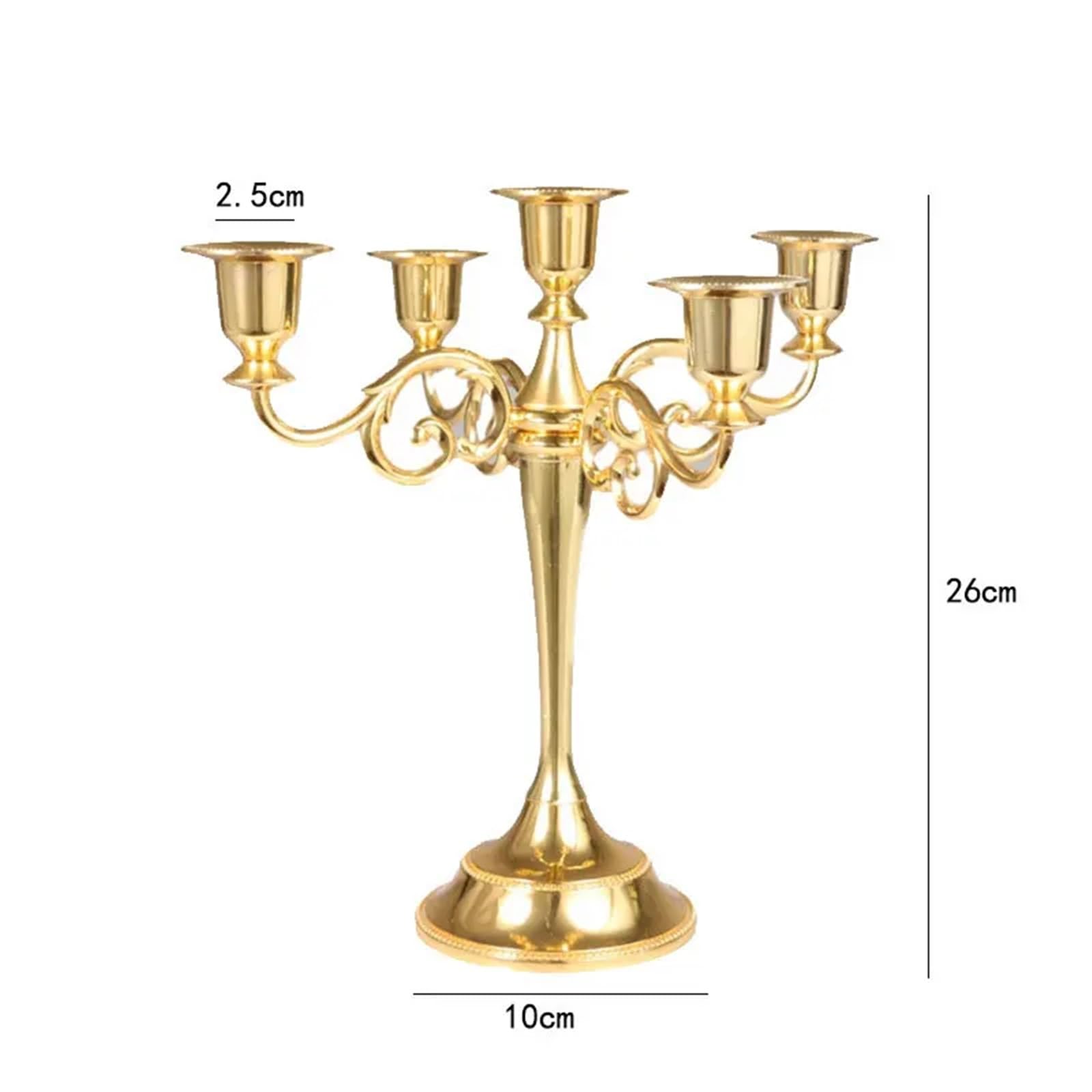 Porta Velas Candelabros de Metal cónicos, Elegantes centros Mesa for el hogar, Bodas, Fiestas, Bar, decoración mesas, candelabros(5 Black)