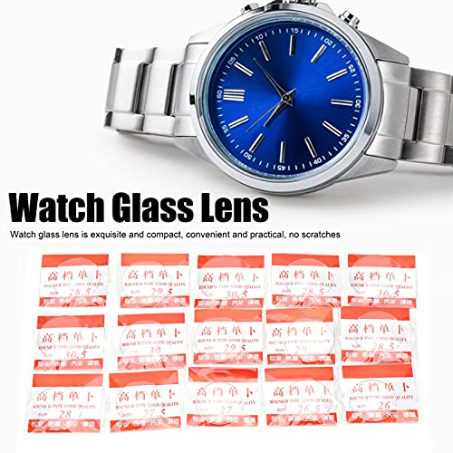 Lenti in Vetro per Orologio, 15 Pezzi, 26-33mm, Vetro Minerale Convesso Posteriore Concavo, Accessori Riparazione Orologi DIY