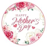 FYSUIMU 50Pcs Happy Mother's Day Paper Placemats Pink Floral Spring Dinner Mats Disposable Table Mats for Party Table Setting