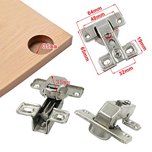 Likerainy 95Deg Short-Arm Inset Blind Corner Hinge 35Mm With Hydraulic Damper For Cabinet Door Soft Closing Stollen Hinges For Cupboard Wardrobe Doors Pack Of 4 #TOP3