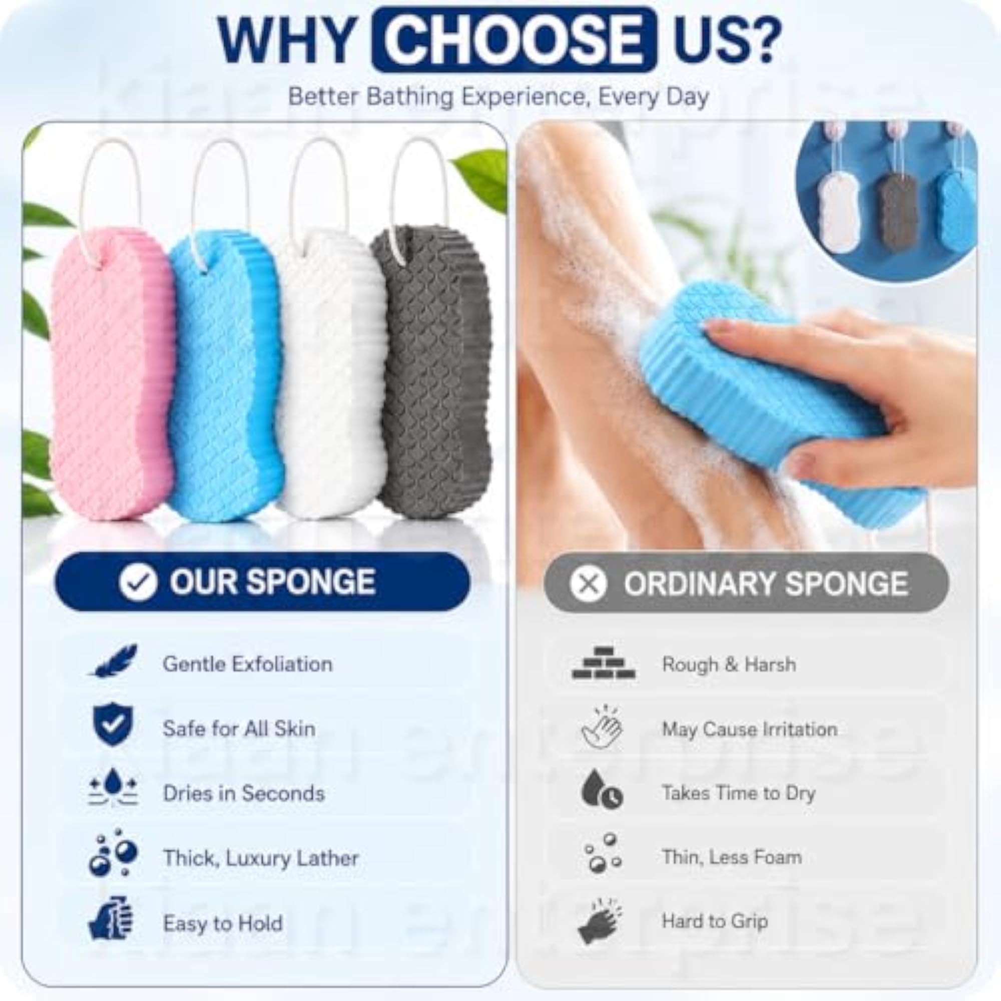 Soft Foam Baby Bath Sponge for Deep Cleaning & Gentle Exfoliation