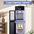 Top-Loading Hot & Cold Water Cooler Dispenser for 3-5 Gallon Bottles, Luxury Design Water Dispenser with Storage Cabinet & Glass Door for Home Office School Use, Grey Color