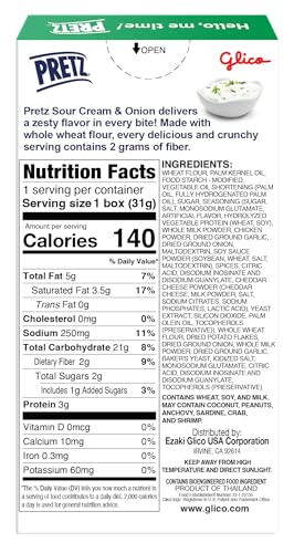 Glico Pretz Sour Cream & Onion, 1.09 oz (Pack of 10)