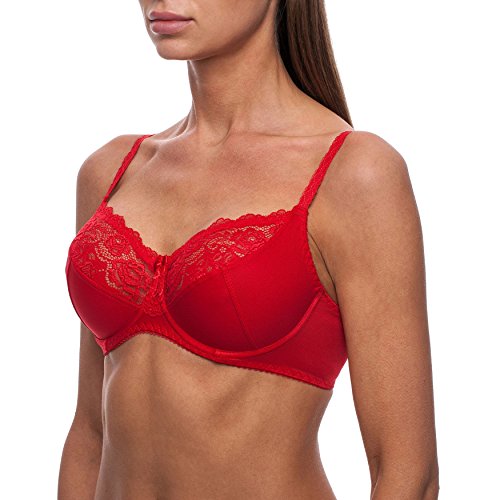 Image of Minimizer Bra with Underwire, Unlined Lace, Full Coverage