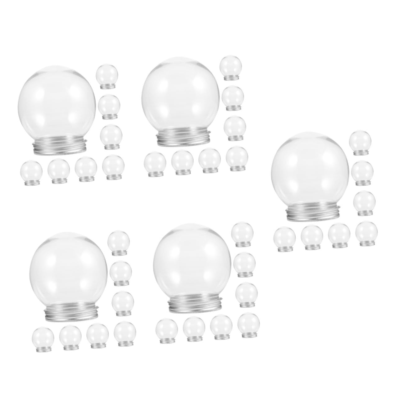 40 botellas de plástico transparentes para globos de agua y manualidades con tapa