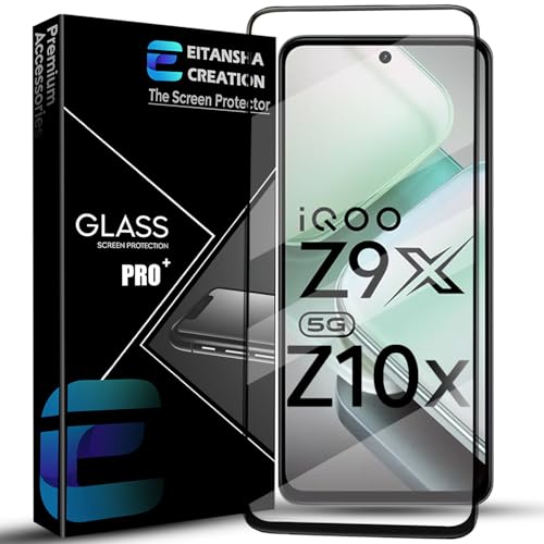 Image of Edge To Edge Screen Protector Tempered Glass For iQOO Z9X 5G / iQOO Z10X 5G / Vivo T3X 5G Tempered Glass With Easy Self-Installation Kit