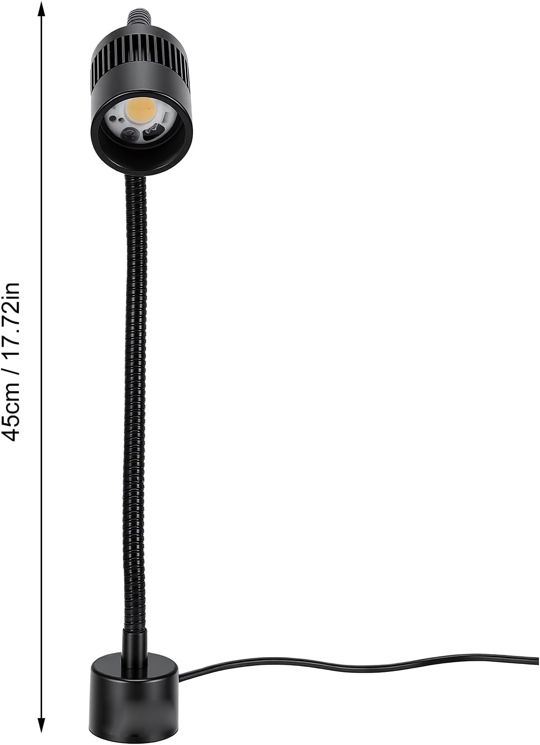 5W LED Industrial Work Light with Strong Magnetic Base, 15.75-Inch Flexible Gooseneck Machine Lamp with Adjustable Focus, Dual Voltage 110V-220V for CNC, Lathe, Workbench (USA Plug)
