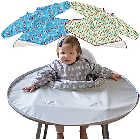 Tidy Tot Coverall Bibs for Baby Weaning Tray Set, Highchair Bib Cover, Includes Coverall bib with Sleeves, Recommended for Baby Led Weaning and Messy Play Cover