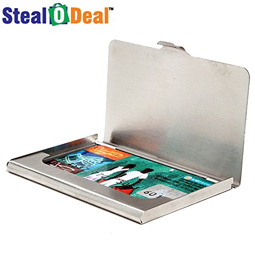 Image of Stealodeal Stainless Steel Debit /Credit Card Holder Unisex (Pack of 2)