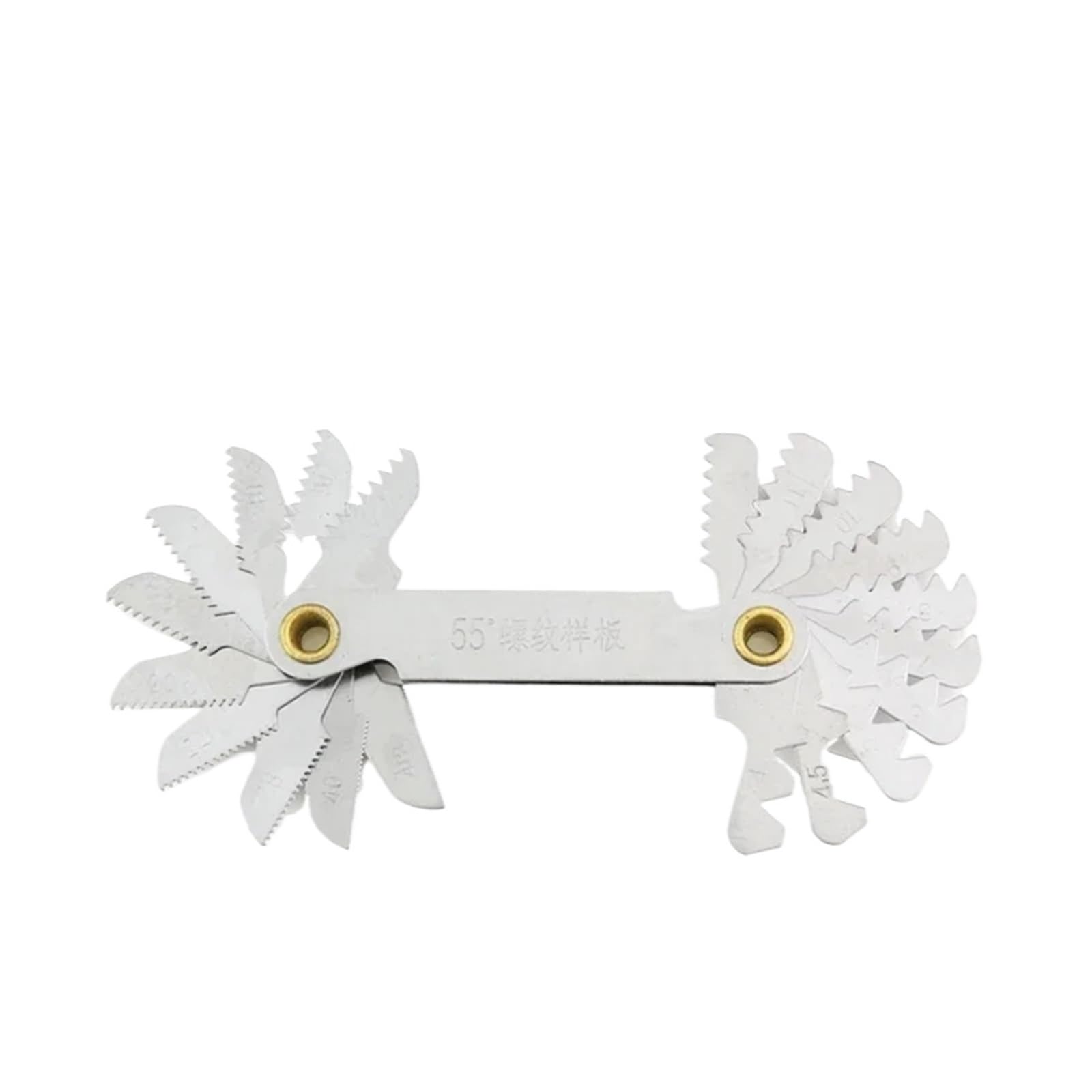 55/60 Degree Thread Gauge Metric Gear Tooth Screw Pitch Gauges Carbon Steel Measuring Tool Tap Measurement(60 Degree Metric)