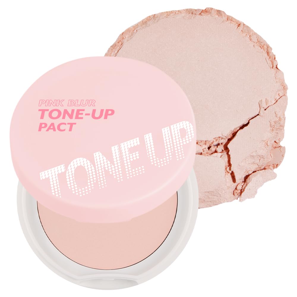 i'm meme/Im Mimi Pink Blur Tone-Up Pact | Includes Puff, Pores and Fine Lines Cover, Aqua Sebum Blend, Oil Control, Velvet Press Powder, Smooth Finish, 0.4 oz (10 g)