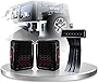 Xprite Smoked Lens Red LED Tail Lights w/ Turn Signal & Back Up & Smoke 3rd LED Brake Light Assembly Compatible with Jeep Wrangler JK JKU 2007 - 2018