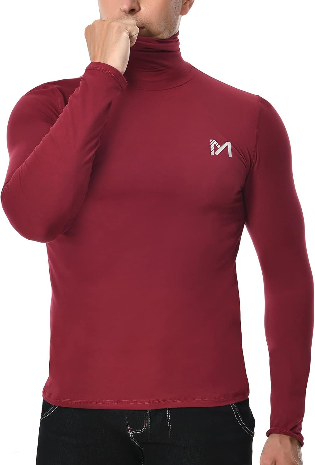 MEETYOO Men's Thermal Turtleneck Long Sleeve Shirt,Lightweight Compression Pullover Underwear Breathable Baselayer
