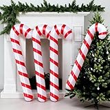 VOPIWOZ 4 Stück 86cm Aufblasbare Zuckerstangen Weihnachten Deko, Aufblasbare Weihnachtsdeko Aussen und Innen, Zuckerstangen Deko Groß Outdoor, für Weihnachtsparty Deko, Weihnachtsdeko Garten