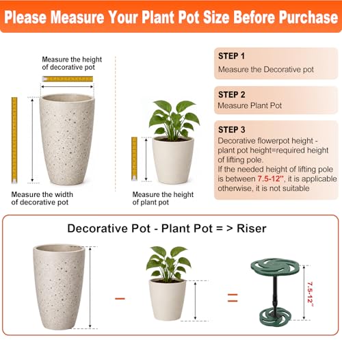 Axcoix Plant Risers for Inside Pots, 7.5-12" Rise Plastic Planter Inserts by Axcoix - Used condition - Image 7