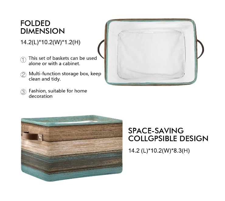 Cesta de almacenamiento rectangular con estampado de madera, cestas organizadoras para ropa, regalos para el hogar, oficina, dormitorio