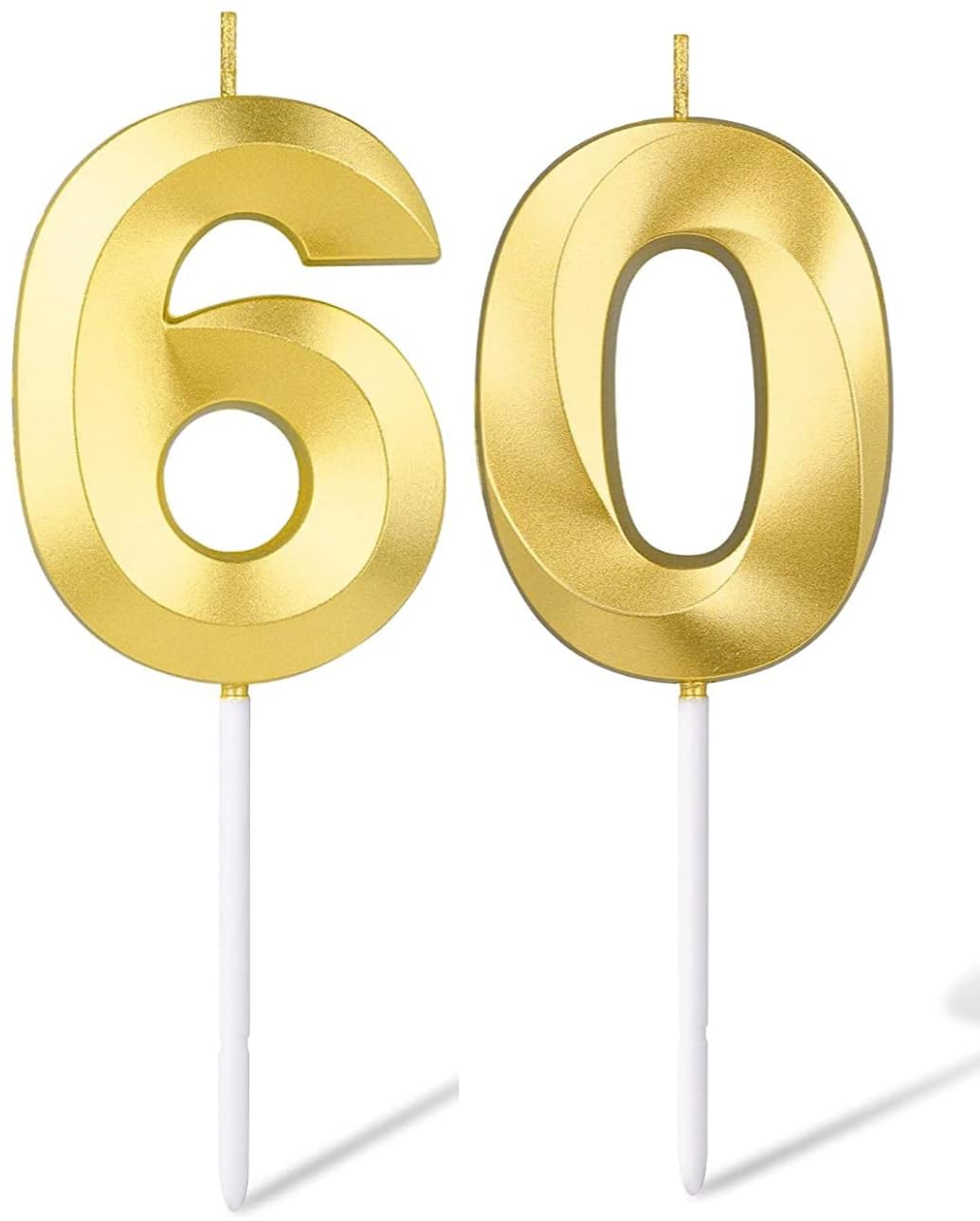 Gold Number 21 Birthday Candle Set - Elegant Cake Decoration -7