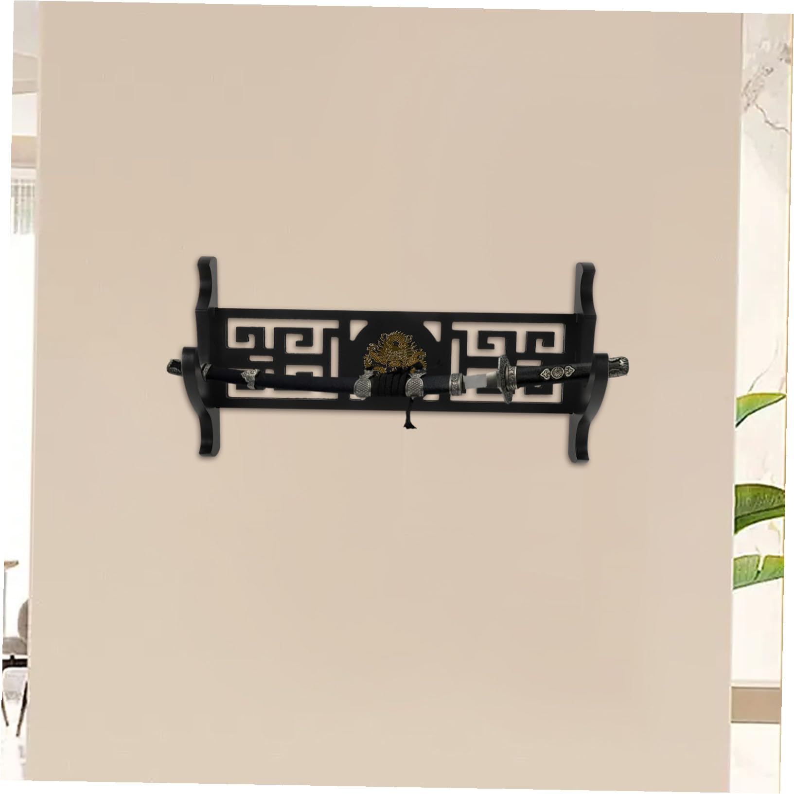NOLITOY Soporte de Espada de Madera Negro para Pared Vertical