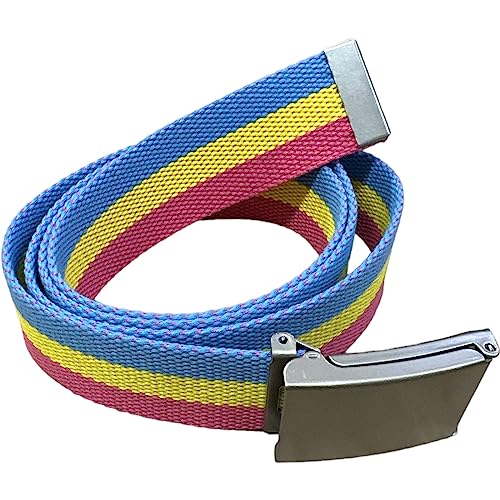 LGBTQIA+ Pansexual Adjustable Canvas Belt with Bottle Opener Buckle