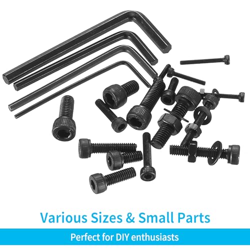 Vwoqiy 1380 Pcs Black Nuts and Bolts Set, M2 M3 M4 M5 Bolts and Nuts Set, Metric Hex Socket Head Cap Screws Set - Image 4