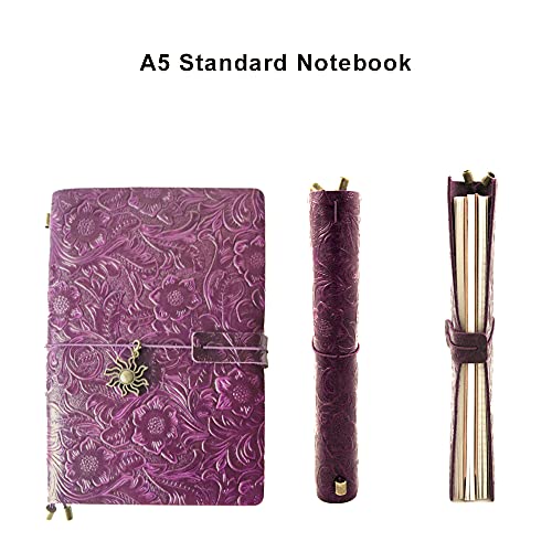 Carnet de notes rechargeable en cuir A5 violet contre la perte d'écrits - 2