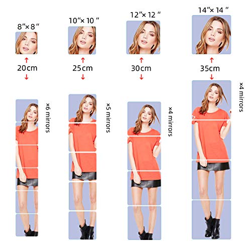 Icagy Acrylic Self Adhesive Mirror Sheet For Wall, Plastic Non Glass Sticky Kid Safety Mirror Tiles For Wall Rectangle 8X10 Inch 1Pcs #TOP1