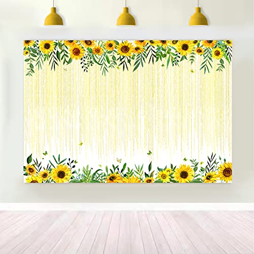 Cheerland Toile de fond romantique en forme de tournesol - 2,1 x 1,5 m - Décoration à suspendre pour fête de mariage, fête prénatale, anniversaire, séance photo, salon, chambre à coucher Cover