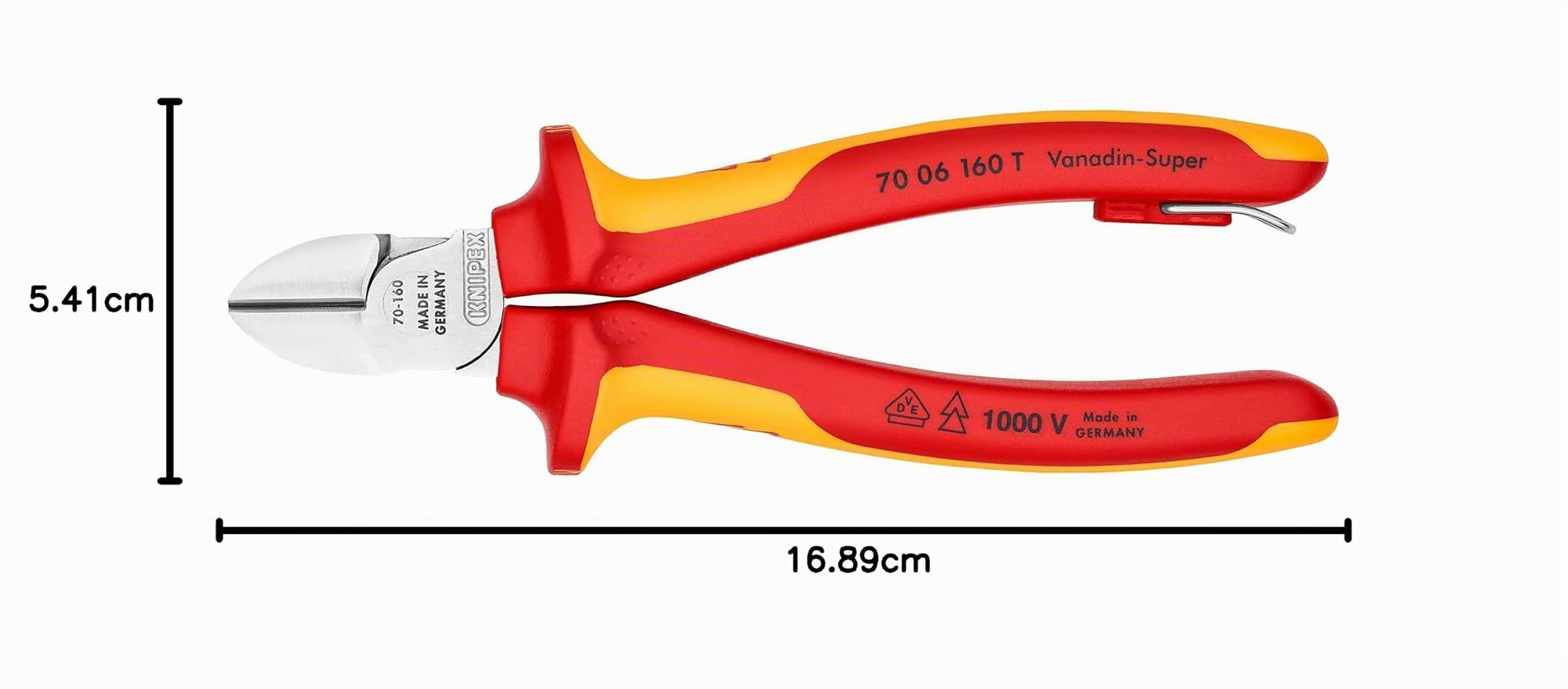 KNIPEX Seitenschneider verchromt isoliert, 70 06 160 T