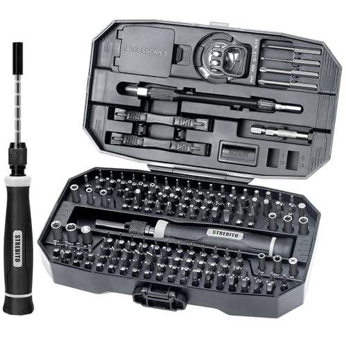 Image of STREBITO Precision Screwdriver Set, 153 in 1 Electronics Tool Kit with Case, 140 PCS Magnetic Precision Bits - Computer, Laptop, iPhone, Macbook, PC, Game Controller, RC, Electronics, Phone Repair Kit