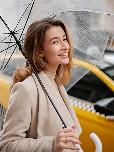 Parquet Clear Bubble Umbrella With Windproof Dome - Transparent Umbrella For Adults #TOP1