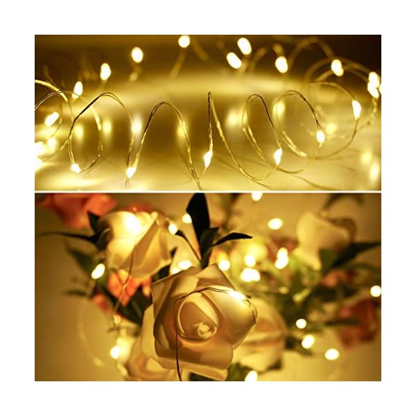 FELISHINE Lichterkette mit 20 LEDs, batteriebetrieben, silberfarbener Kupferdraht, Sternenlichterkette für Heimwerker… – Bild 7