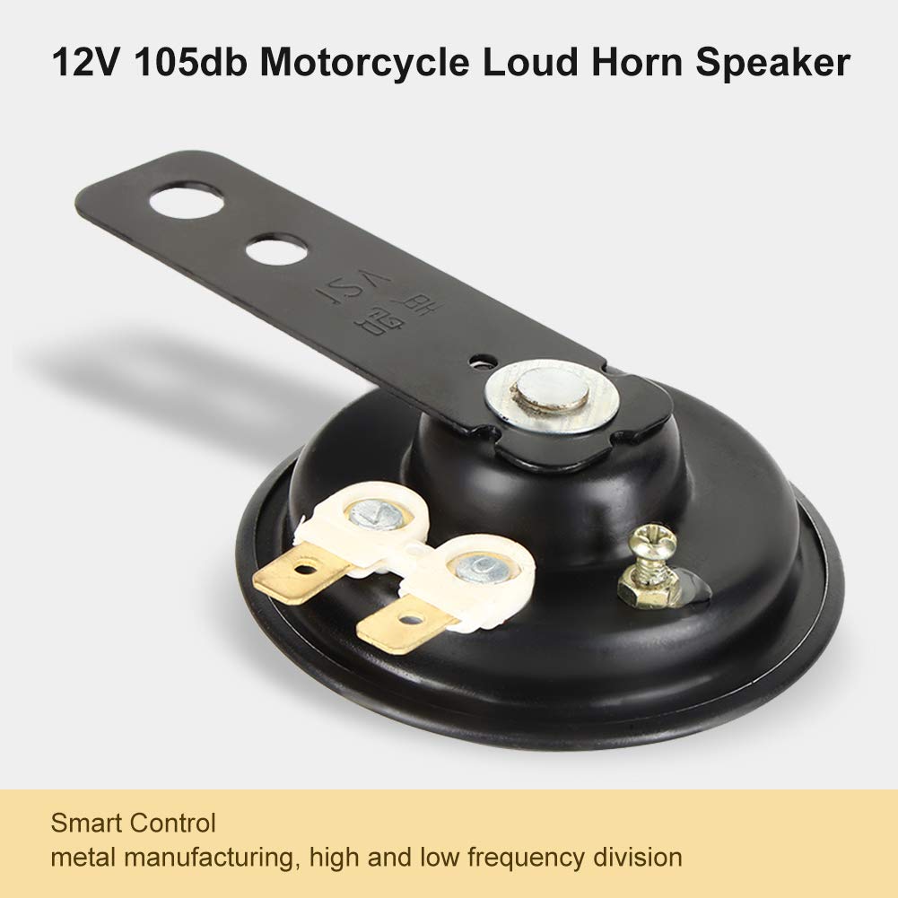 105 db Round Motorcycle Loud Horn Speakers Kit, 12V 1.5A Universal