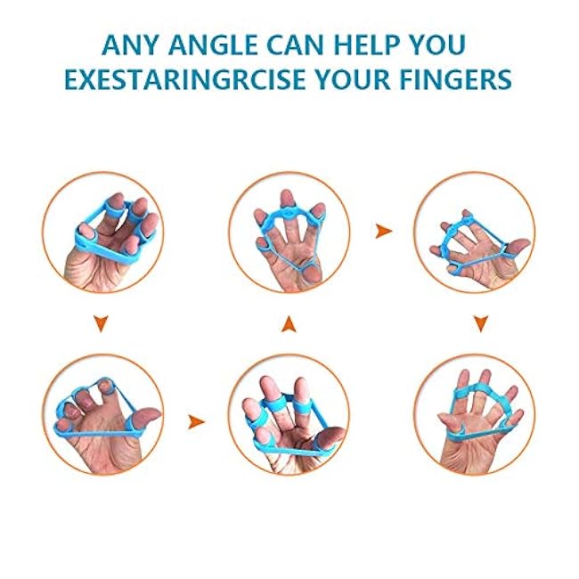 Hand Grip Strengthener & Finger Stretcher,Finger Grip Exerciser Strength Trainer,Forearm Grip Workout for Climbing Basketball Relieve Wrist Carpal Tunnel Pain-6pcs