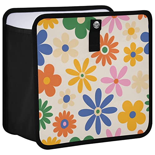 Image of Daisy Flowers Car Trash Can, Foldable Hanging Car Trash Bag, Colorful Floral Small Waterproof Car Accessories Garbage Bin (g300193671p857c913s2021)