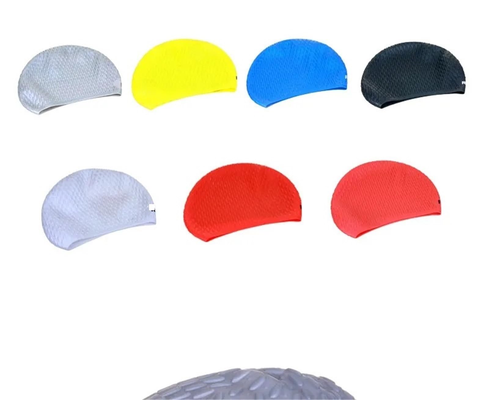 Gorros de natación Impermeables for Hombres y Mujeres, Gorros Piscina con protección Oreja Grande, Deportes acuáticos, Gorro Silicona, 2 uds para Uso En Piscinas