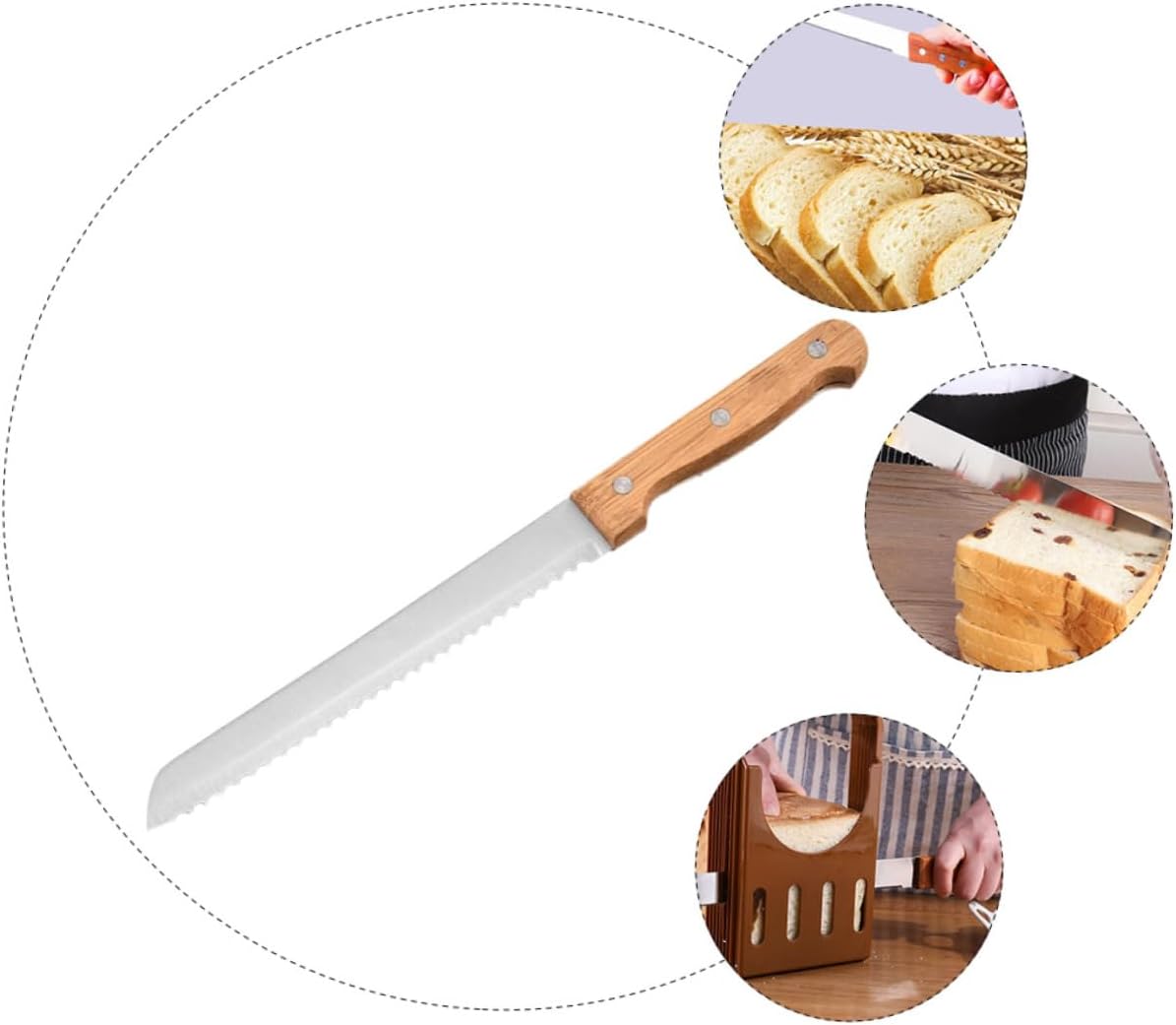 OUNONA 3pcs Multifunctional Stainless Steel Cake and Bread Slicer Handle for Cake Decorating and Baking Easy to Use Slicing Tool