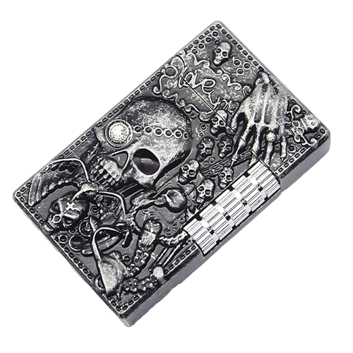 Encendedor metálico con diseño de calavera recargable