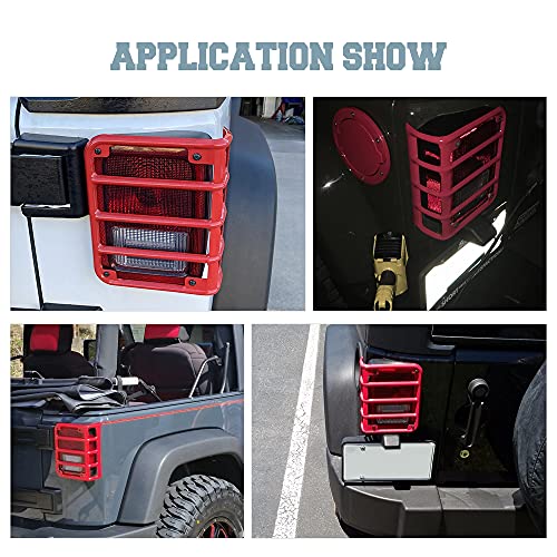 Adtopi Tail Light Cover For Jeep, Jk Tail Light Cover Rear Taillight Guards Steel Taillight Cover Compatible With Jeep Wrangler Jk 2007-2018 #TOP4