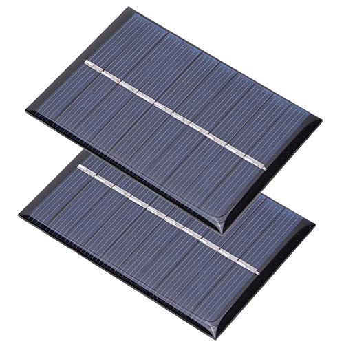 2Pcs Solar Panels Solar Battery Charger Solar Power Bank 0.6W 5V Waterproof Polysilicon 80x55mm Solar Panel Charging Power Board Charger for Multiple Devices