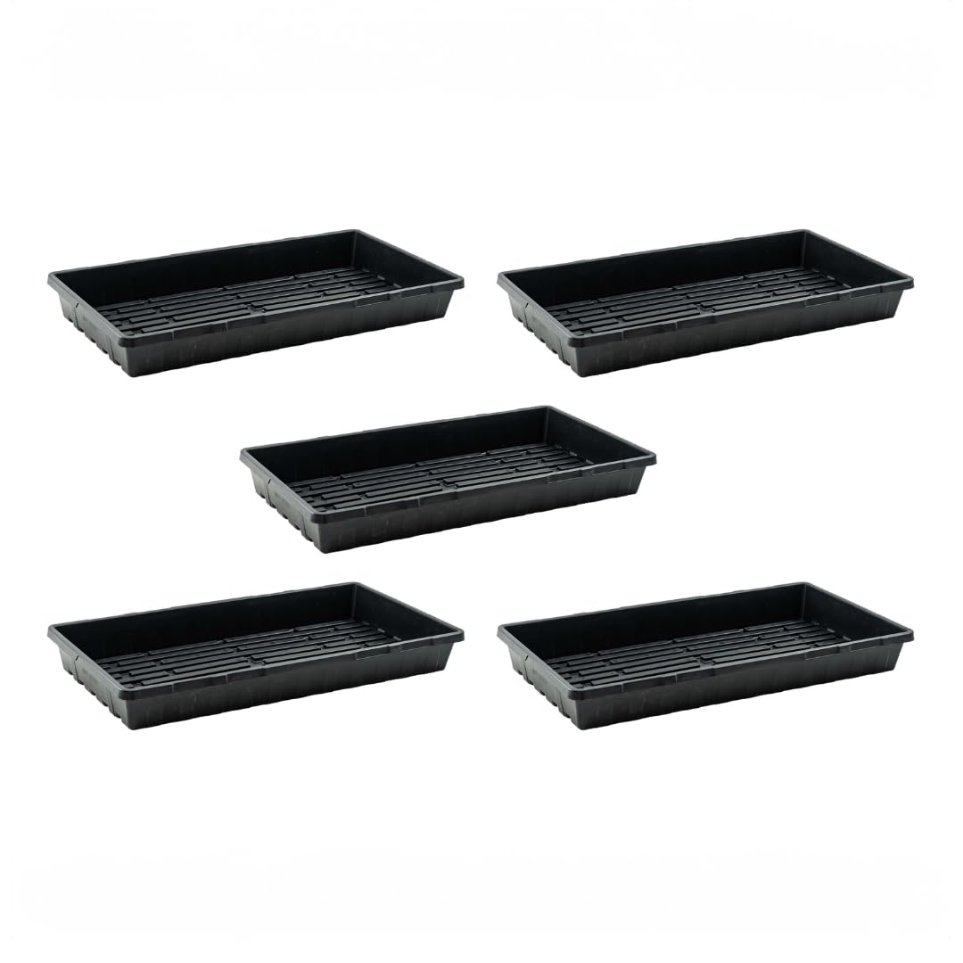 Bootstrap Farmer 1020 Trays - Extra Strength No Holes, 5 Pack, for Propagation Seed Starter, Plant Germination, Seedling Flat, Fodder, Microgreens