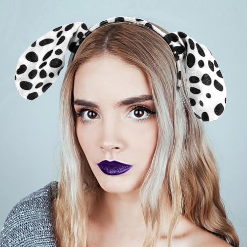 VALICLUD 3 sets Dalmatian Dog Ears Headbands Bow Ties Tails Halloween Costume Accessories Kids Adults Cosplay Carnival Parties Fancy Dress Events - Image 2