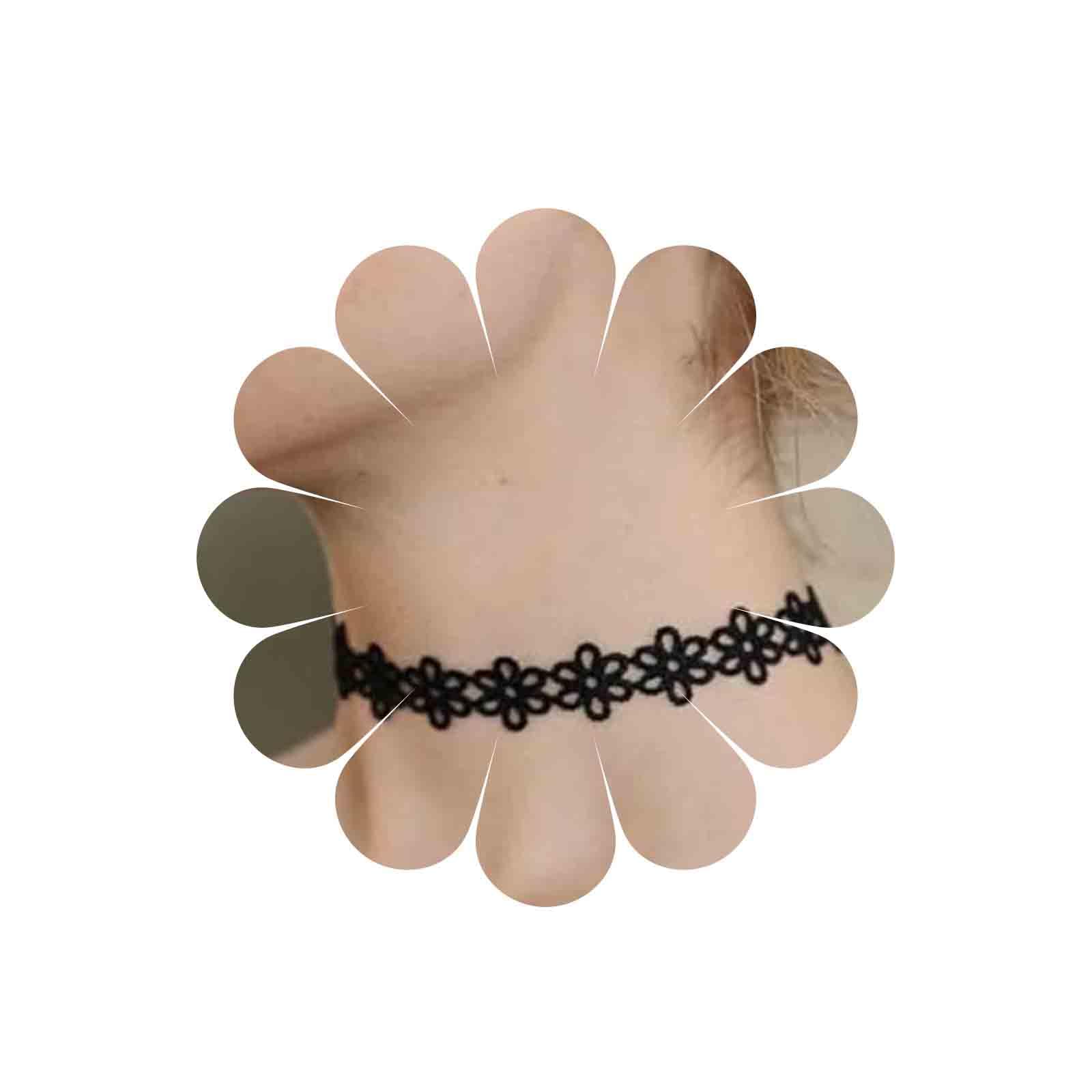 Allereyae Vintage Black Lace Choker Necklace With Teardrop Crystal - Gothic Victorian Jewelry For Women - View #4