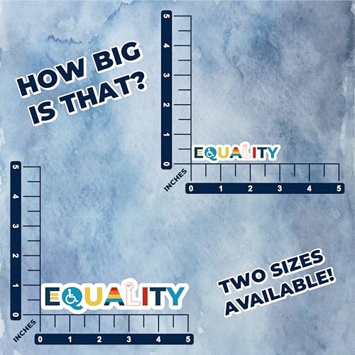 Image of 3 inch Pcs Equality Car Sticker - Human Rights Decal - Waterproof Vinyl Stickers for Water Bottles, Bumper, Cars, Windows & Laptop - Equal Rights & Pride Rainbow Stickers for Gifts (3 Inch)