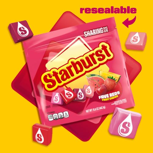 Image of STARBURST FaveREDS Fruit Chews Candy, Chewy Candy, 15.6 oz Sharing Size Bag