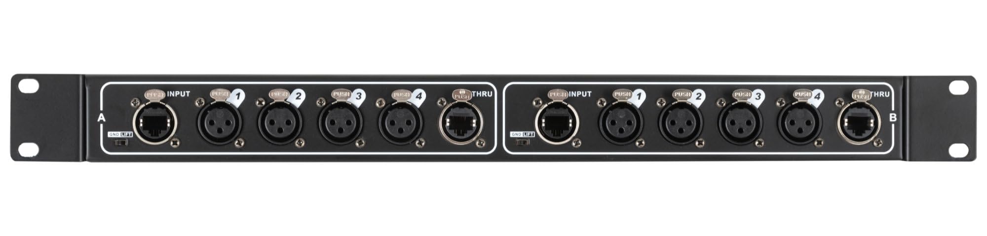Pronomic NetCore SR-3F Multicore-Rackbox F/F Dual - unité rack avec 2x 4 prises XLR (female) et 4x prise RJ45 - pour la transmission de signaux analogiques ou numériques via câble réseau