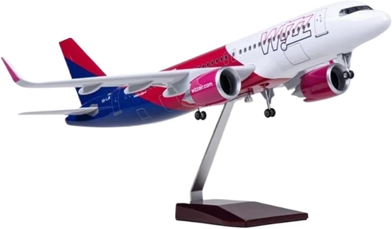 1/80 for 320 NEO Wizz Air Airlines Toys Diecast Resin Plane Model Collection Display Fans Hobby Playgame Kit(with Light)