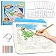 Caydo Light Up Tracing Pad, 3 Helligkeitsstufen Kinder Licht Bord für Zeichnung, Augenschutz, Kinderspielzeug, Typ-C & Batterieversorgung, Geburtstag & Urlaub Geschenk für Jungen im Alter von 6 7 8 +