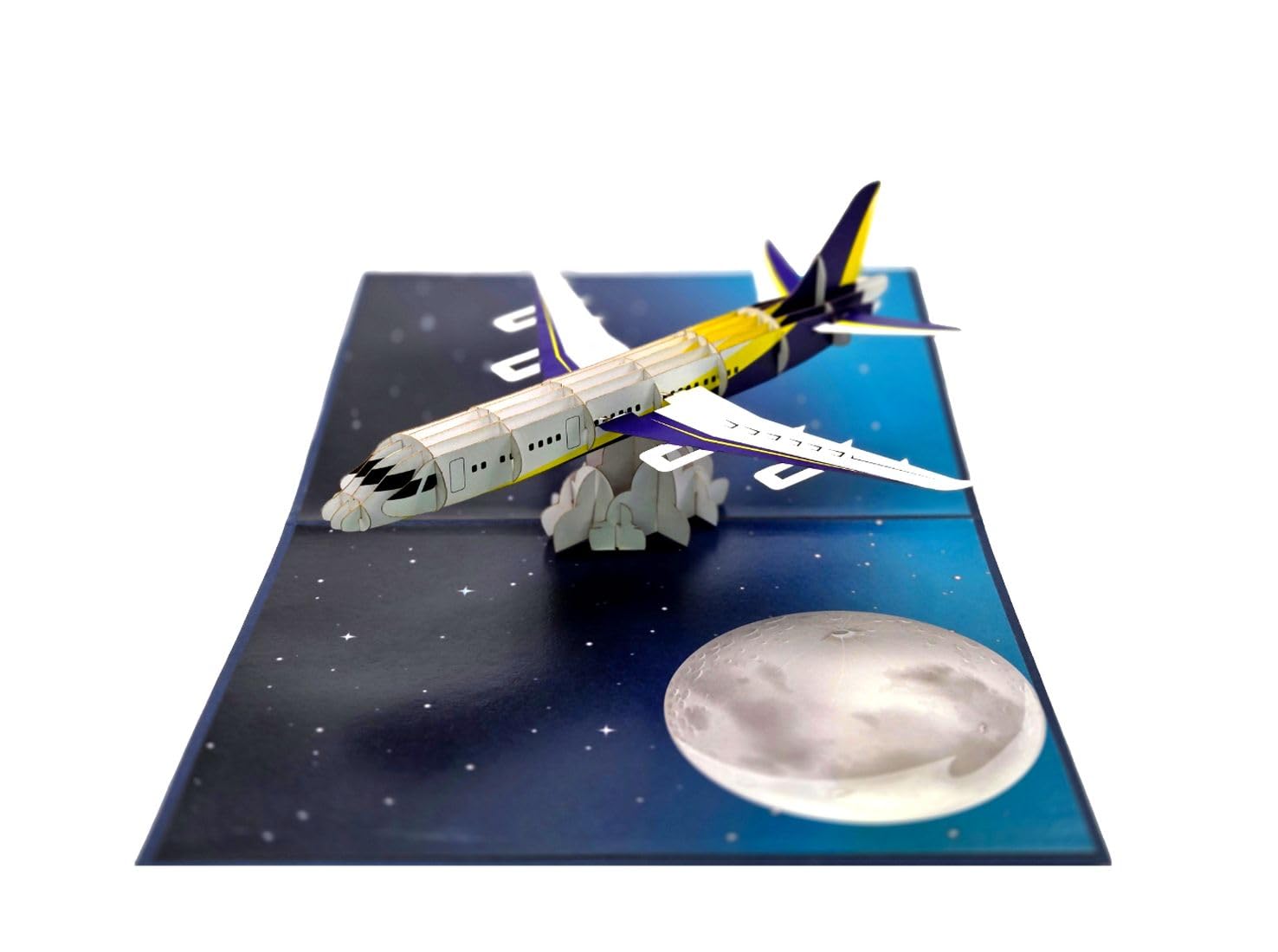 Biglietto pop-up 3D aereo pieghevole fatto a mano per piloti appassionati viaggiatori