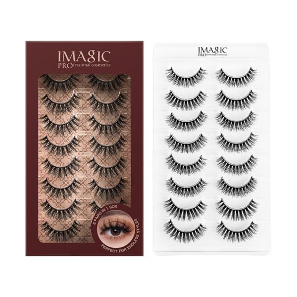 COSLUXE IMAGIC 3D False Eyelashes, Natural & soft 100% Handmade Eyelashes 8 Pairs of 1 box (T03)-picture-39