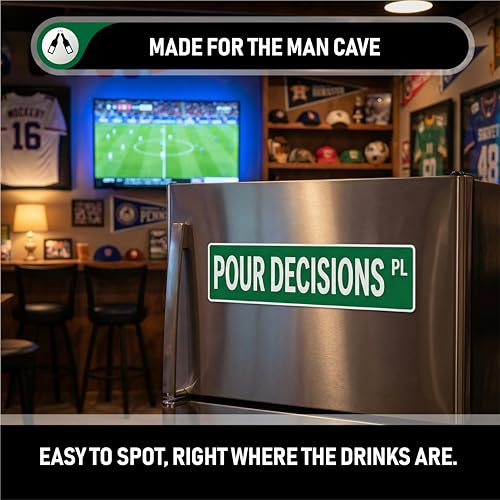 Imán decorativo para bar con texto 'Pour Decisions Place' 18x4.5 in miniatura 6